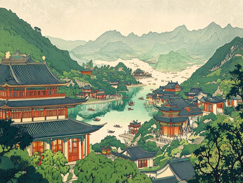 杭州庙会与山水