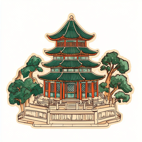 古风建筑与自然景观