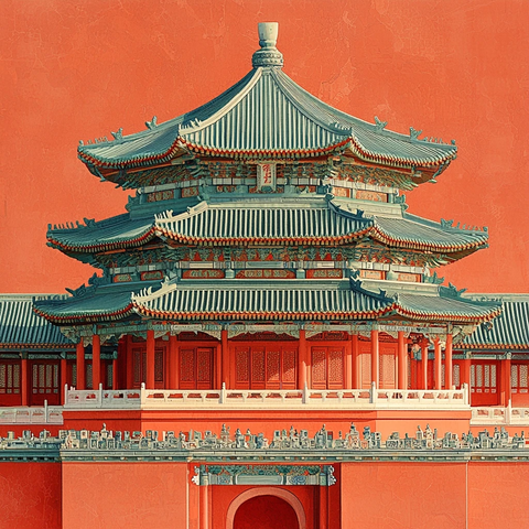 古建筑群俯瞰图