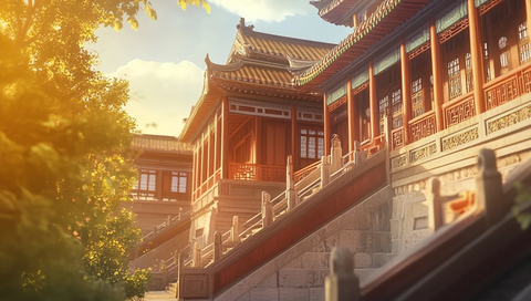 古风木楼楼梯门窗