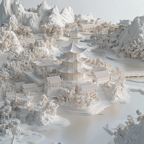 黄山3D地图与湖泊