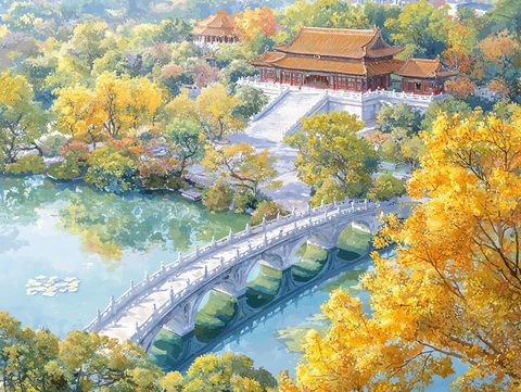 中山陵美龄宫秋景