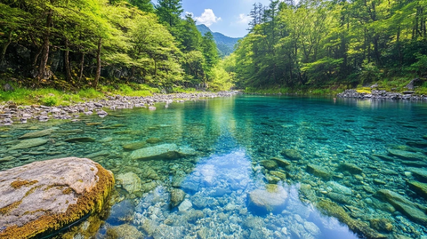 清澈河流与自然风光