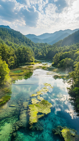 森林中的清澈溪流