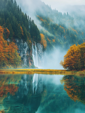 湖光山色秋意浓