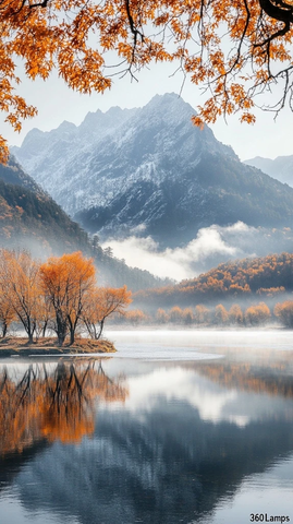 霜降时节山间河流