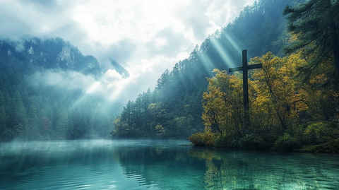 九寨沟十字天空