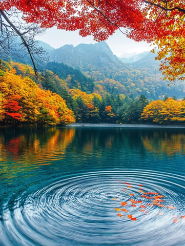 长白山秋色湖光