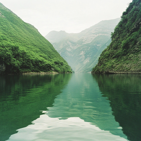 青山绿水映河光