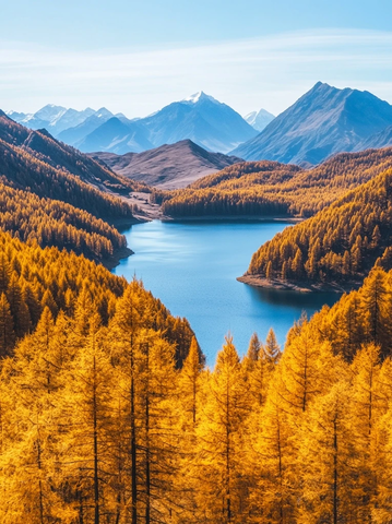 湖光山色秋意浓