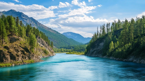 蓝天下的阿尔泰山