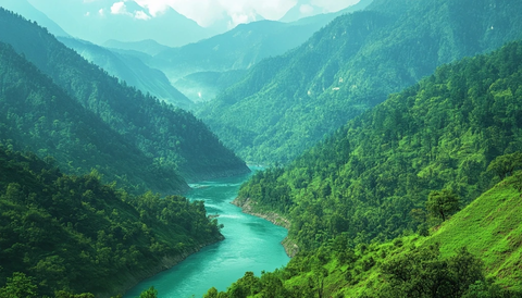 山谷中的碳酸水河