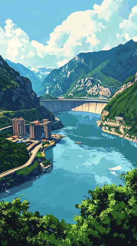 三峡大坝鸟瞰图