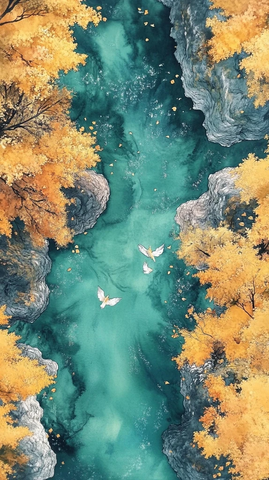 蓬莱仙境俯瞰图