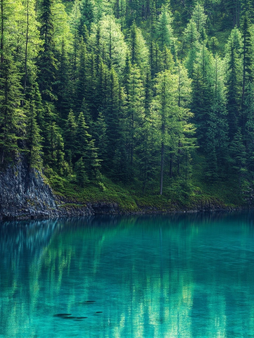 天池湖水清澈见底