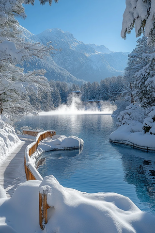 雪景温泉池