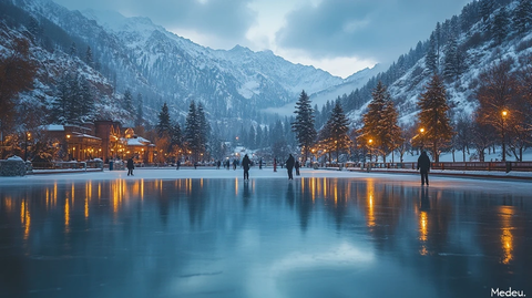 冰上滑行的人们