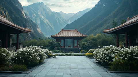 寺院入口与山谷