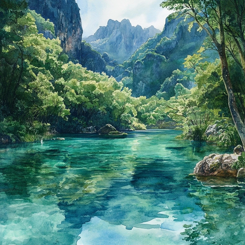 碧水青山石灰岩