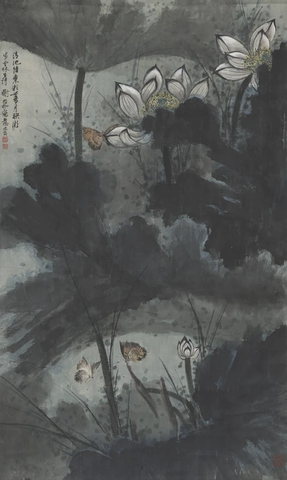 128谢稚柳-荷花图轴86X51 