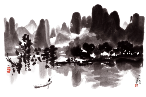 52徐悲鸿《漓江春雨》1 