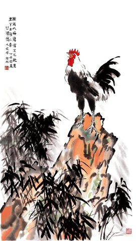 AH-177徐悲鸿 风雨鸡鸣 1 