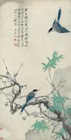 于非闇 仿崔白梅竹双清图轴 （原版）纸本65.2x128.5 