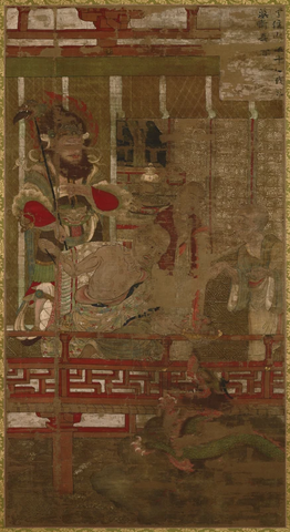 五代 高僧贯休 十六罗汉像-伐那婆斯尊者唐卡布本143x89北京