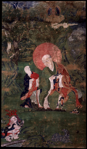 佛 唐卡 罗汉 Kanakavatsa 布鲁克林博物馆 大清 画