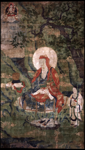 佛 唐卡 罗汉Arhat (Buddhist Elder) - 16 Elders Ajita 布鲁克林博物馆