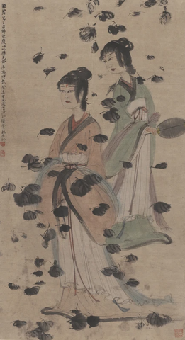 傅抱石 仕女图轴 50X92 