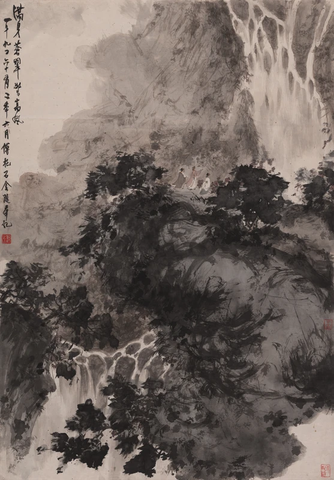 傅抱石 满身苍翠惊高风 71×102 