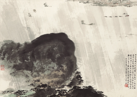 傅抱石 诗意山水图 纸本67.1x47 