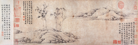 元 倪瓒 安处斋图卷纸本29×605