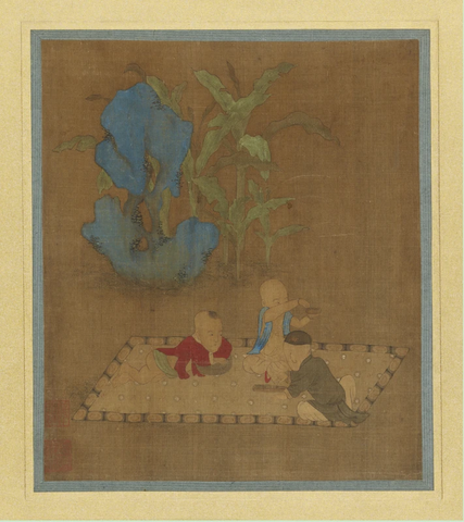 元 钱选  芭蕉唐子图37X38