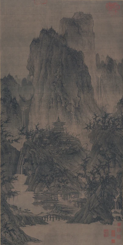 北宋 李成 晴峦萧寺图 绢本56x111.8 美国纳尔逊美术馆