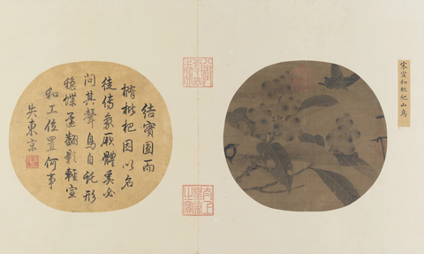 北宋 赵佶 枇杷山鸟图页绢本26.9x27.2