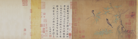 北宋 赵佶 竹禽图绢本33.8x55.4大都会