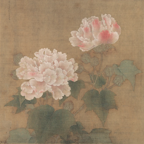 南宋 李迪 红白芙蓉图绢本设色 25.2x26东京