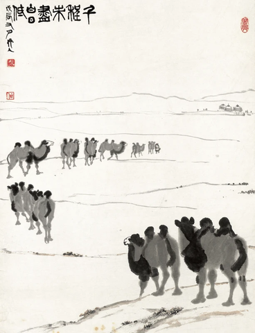 吴作人-千程未尽白日低61x47 