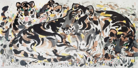 吴冠中 虎纸本87x177 