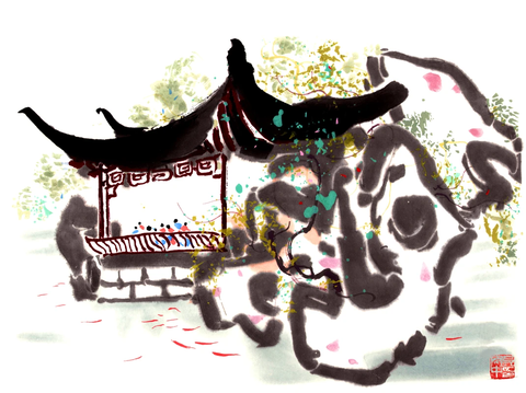 吴冠中《苏州园林》 