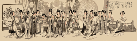 大梁三品堂 惠英 夜宴图47x158 