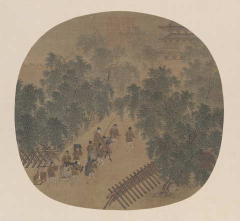 宋 佚名 春游晚归图页24.2x25.3cm