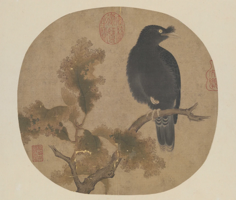 宋 佚名 枯树鸜鹆图绢本25x26.5_2