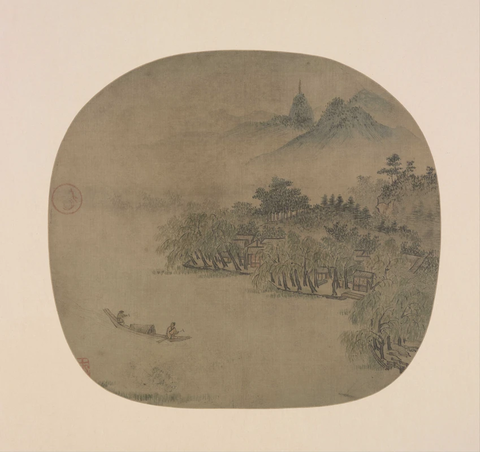 宋 佚名 西湖春晓图页57X61故宫 