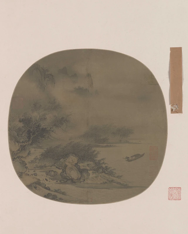 宋 佚名 风雨归舟图页25.6×25.3