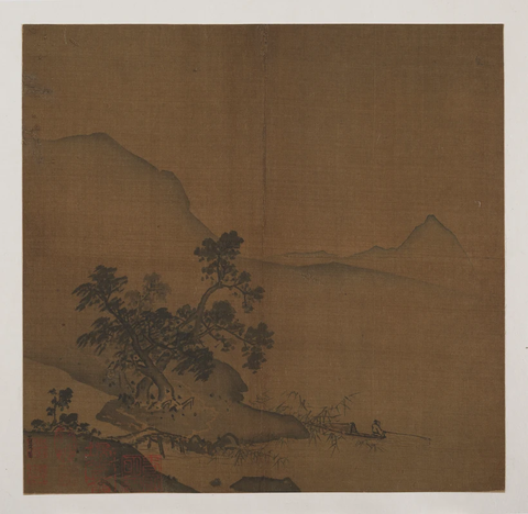 宋 夏圭(款)溪口垂钓图23.2x23.8大都会_1