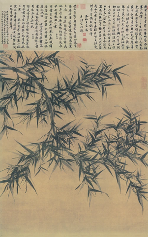 宋 文同 墨竹图轴绢本131.6x105台北