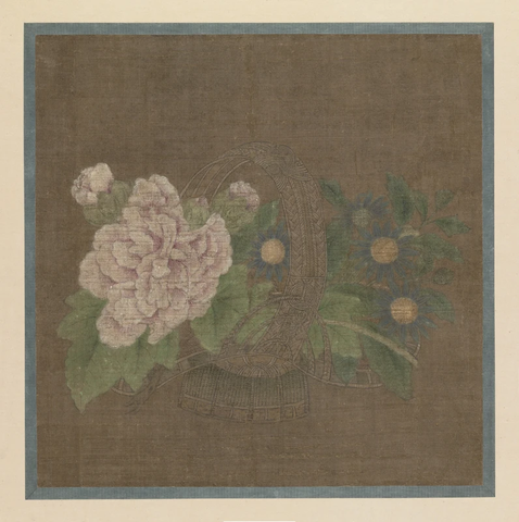 宋 赵昌 花篮图  22.7×22.4 